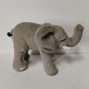 National Geographic Kids Plush Gray Standing Elephant Trunk Up Stuffed Animal 8"